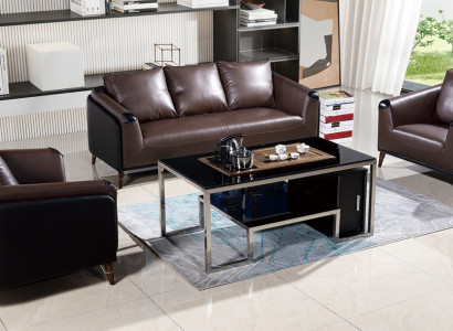 Sofa set 3+1+1 seater leather sofa couch living landscape suite design modern